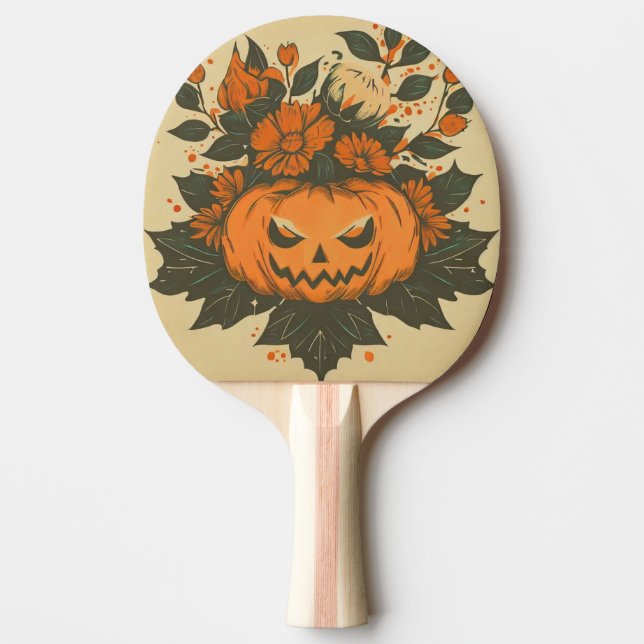 Vintage/Halloween/Fall/pumpkin Ping Pong Paddle (Front)