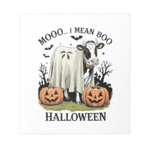 Vintage Halloween Farm Cow Notepad