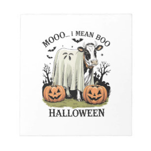 Vintage Halloween Farm Cow Notepad