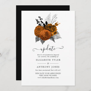 Vintage Halloween Floral Wedding Update Invitation