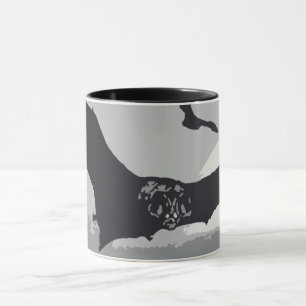 Vintage Halloween Flying Black Bats Mug