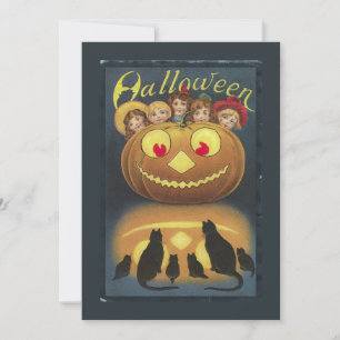 Vintage Halloween Funny Illustration Holiday Card