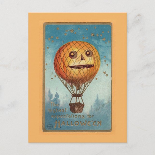 Vintage Halloween Funny illustration Postcard (Front)