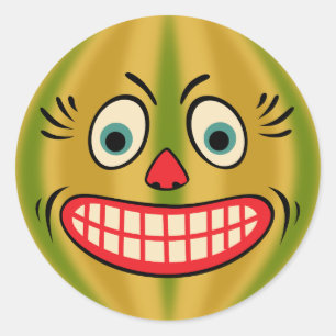 Vintage Halloween German Jack O'Lantern Face Classic Round Sticker