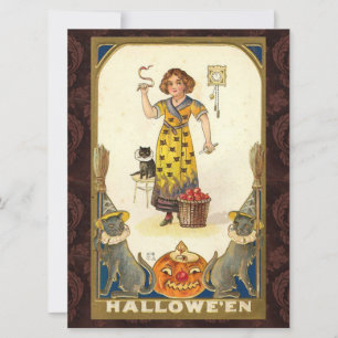 Vintage Halloween Getting Ready for the Party Card