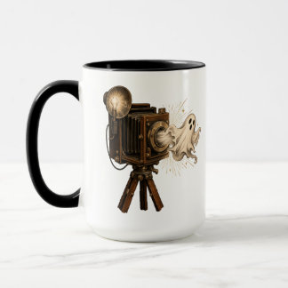 Vintage Halloween Ghost Camera – Spooky Retro Mug