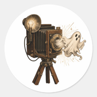 Vintage Halloween Ghost Camera Sticker – Spooky