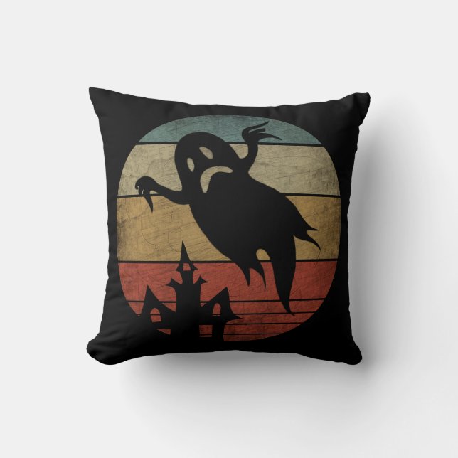 Vintage Halloween Ghost Cushion (Front)