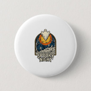 Vintage Halloween Ghost Graveyard Engraving Shirt_ 6 Cm Round Badge