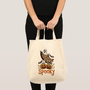 Vintage Halloween Ghost Machine Embroidery Design Tote Bag