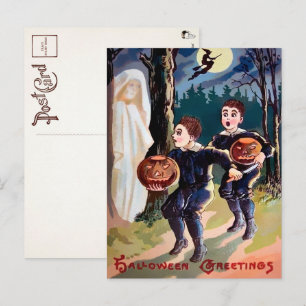 Vintage Halloween Ghost Postcard