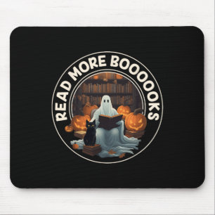 Vintage Halloween Ghost Read More Books Black Cat Mouse Pad