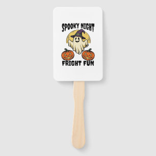 Vintage Halloween Ghost Scary Pumpkin Shirt_1 Hand Fan