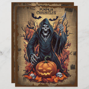 Vintage Halloween Ghost Scrapbook Paper