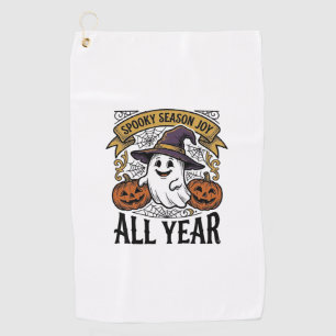 Vintage Halloween Ghost Spooky Season Joy Shirt_1 Golf Towel