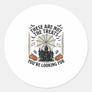 Vintage Halloween Ghost Treats Shirt Design_1 Classic Round Sticker