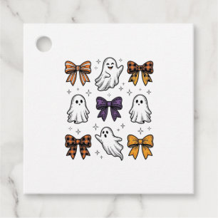 Vintage Halloween Ghosts and Bows Shirt Design_1 Favour Tags