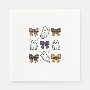Vintage Halloween Ghosts and Bows Shirt Design_1 Napkin