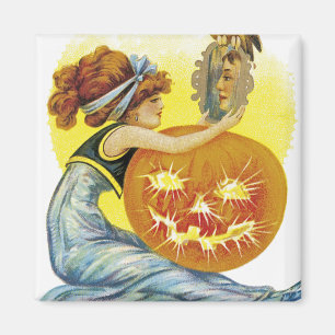 Vintage Halloween Glamour Magnet