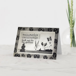 Vintage Halloween Goblins Card  