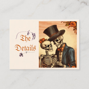 Vintage Halloween Goth QRC Wedding Details Enclosure Card