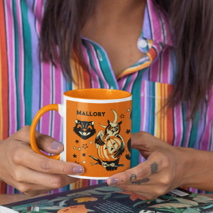 Vintage Halloween Graphics Personalized Mug