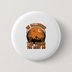 Vintage Halloween Graveyard Pumpkin Moon Shirt Des 6 Cm Round Badge
