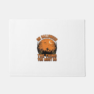 Vintage Halloween Graveyard Pumpkin Moon Shirt Des Doormat