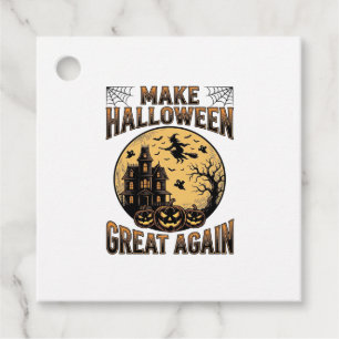 Vintage Halloween Great Again Haunted House Design Favour Tags