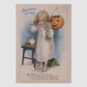 Vintage Halloween Greeting Card Decoupage Tissue Paper