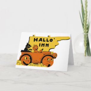 Vintage Halloween Greeting Card - Hallo'Inn