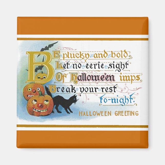 Vintage Halloween Greeting Card Magnet (Front)