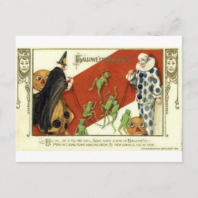 Vintage Halloween Greeting Cards Classic Posters (Front)