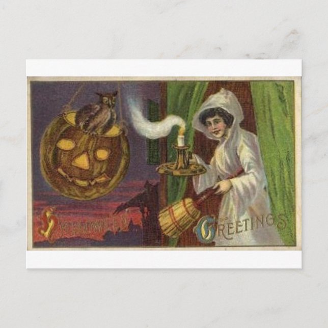 Vintage Halloween Greeting Cards Classic Posters (Front)