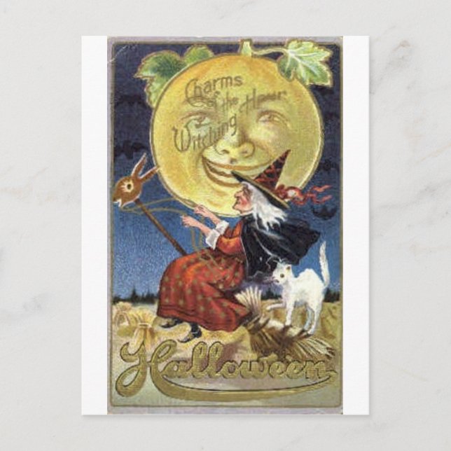 Vintage Halloween Greeting Cards Classic Posters (Front)