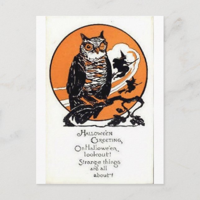 Vintage Halloween Greeting Cards Classic Posters (Front)