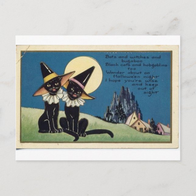 Vintage Halloween Greeting Cards Classic Posters (Front)