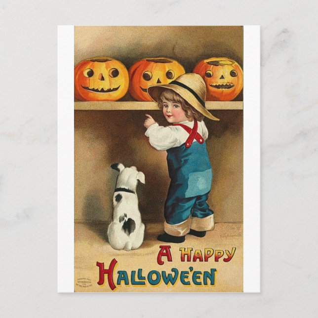 Vintage Halloween Greeting Cards Classic Posters (Front)