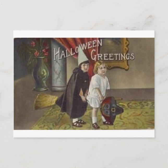 Vintage Halloween Greeting Cards Classic Posters (Front)