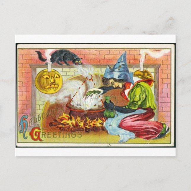 Vintage Halloween Greeting Cards Classic Posters (Front)