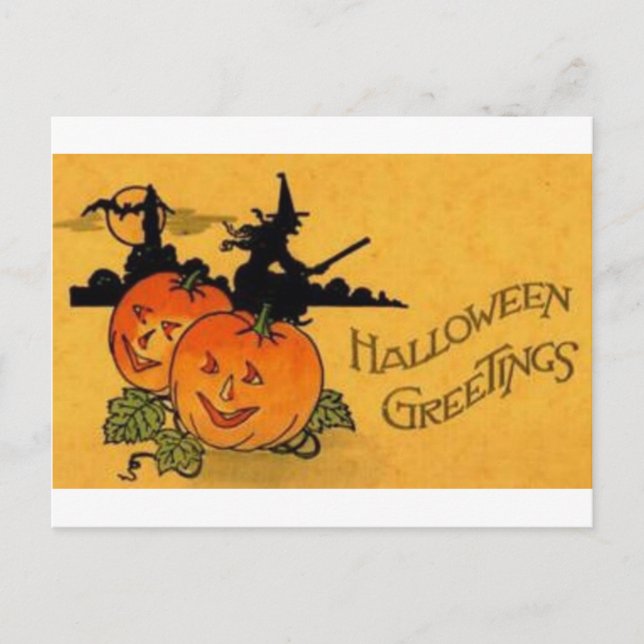 Vintage Halloween Greeting Cards Classic Posters (Front)