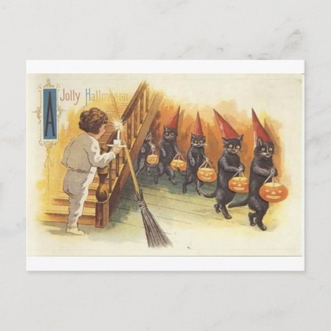 Vintage Halloween Greeting Cards Classic Posters (Front)