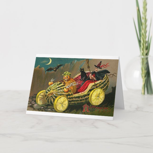 Vintage Halloween Greeting Cards Classic Posters (Front)