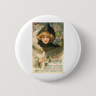 Vintage Halloween Greeting Cards Classic Posters 6 Cm Round Badge