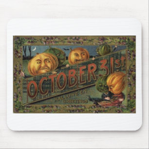 Vintage Halloween Greeting Cards Classic Posters Mouse Pad