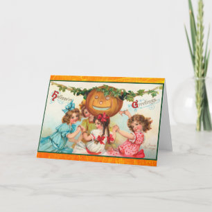 Vintage Halloween Greetings Card