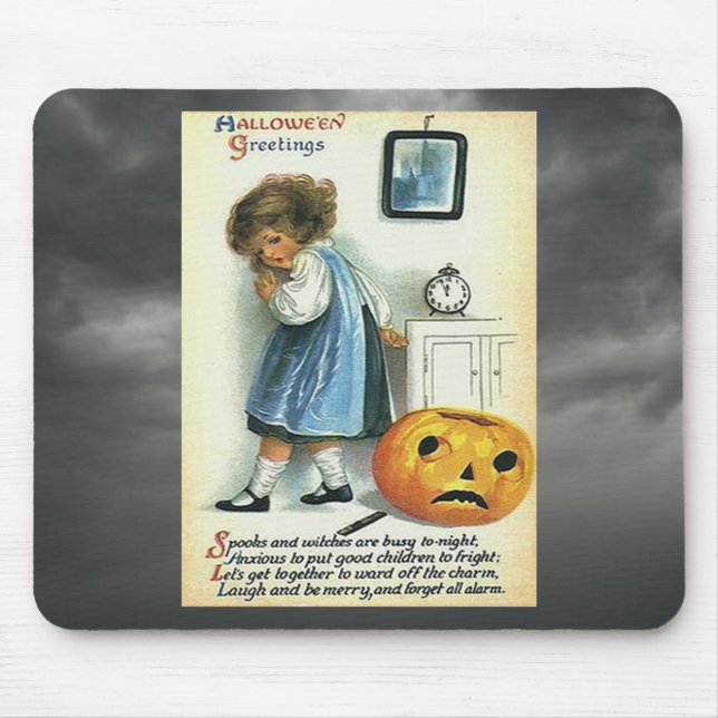 Vintage Halloween Greetings Mouse Pad (Front)