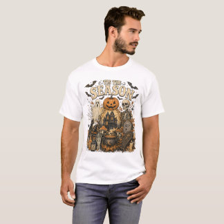 Vintage Halloween Haunted House Ghost Pumpkin Skel T-Shirt