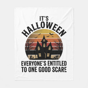 Vintage Halloween Haunted House Good Scare Shirt_1 Fleece Blanket
