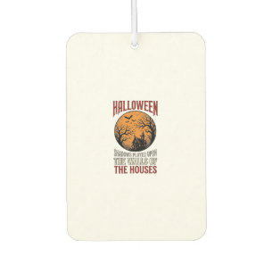 Vintage Halloween Haunted House Moon Shirt Design_ Car Air Freshener